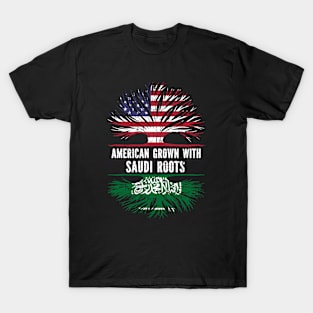 American Grown with Saudi Roots USA Flag T-Shirt